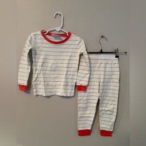 Lake Striped Kids Pajamas with Red Accents